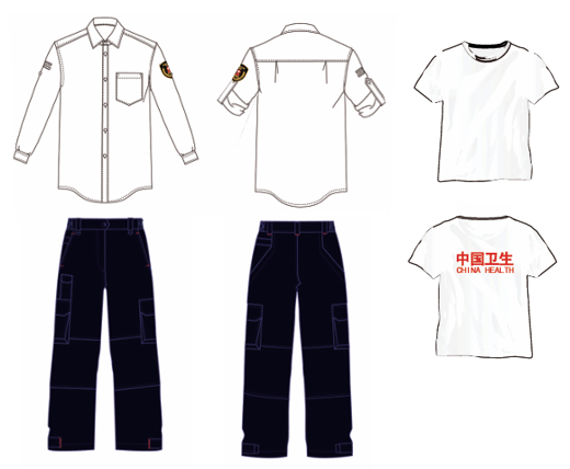 衛生應急服裝——夏裝襯衫、哈弗紅速干翻領、夏褲